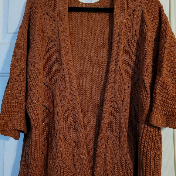 Made In Italy Dark Orange Knit Cardigan - Picture 2 of 4